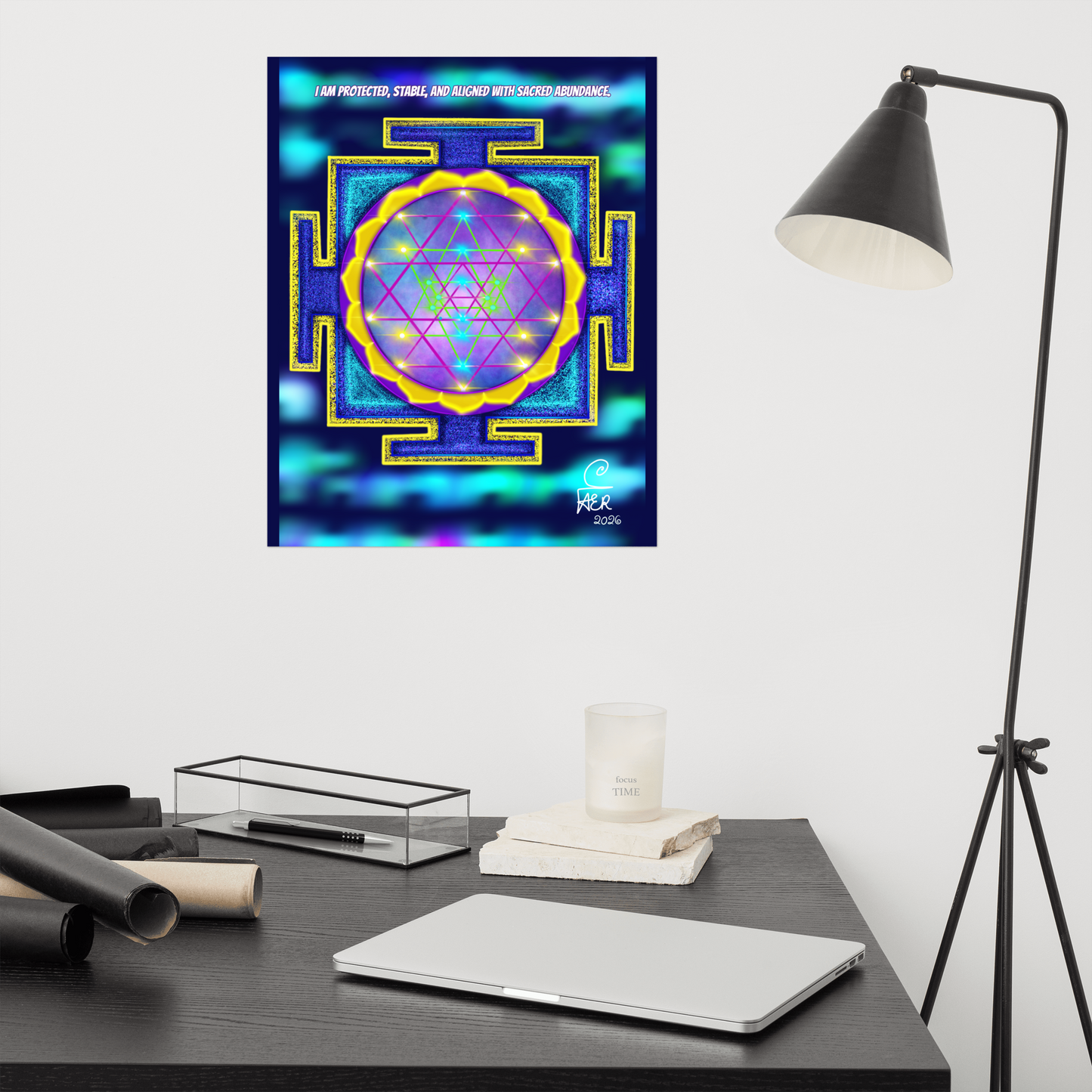 The Sri Yantra (Temple Gate / Bhupura Frame) Photo paper poster