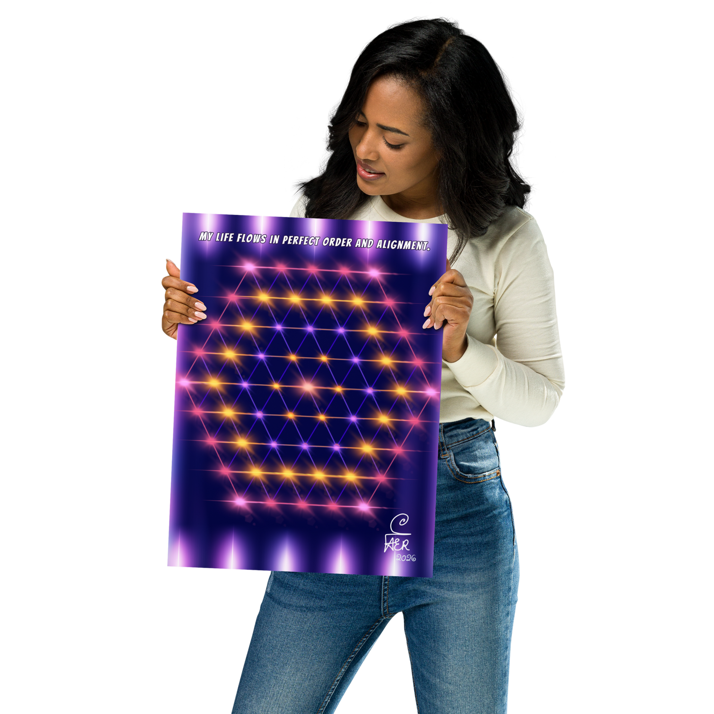 The Hexagonal Grid / Honeycomb Photo paper poster