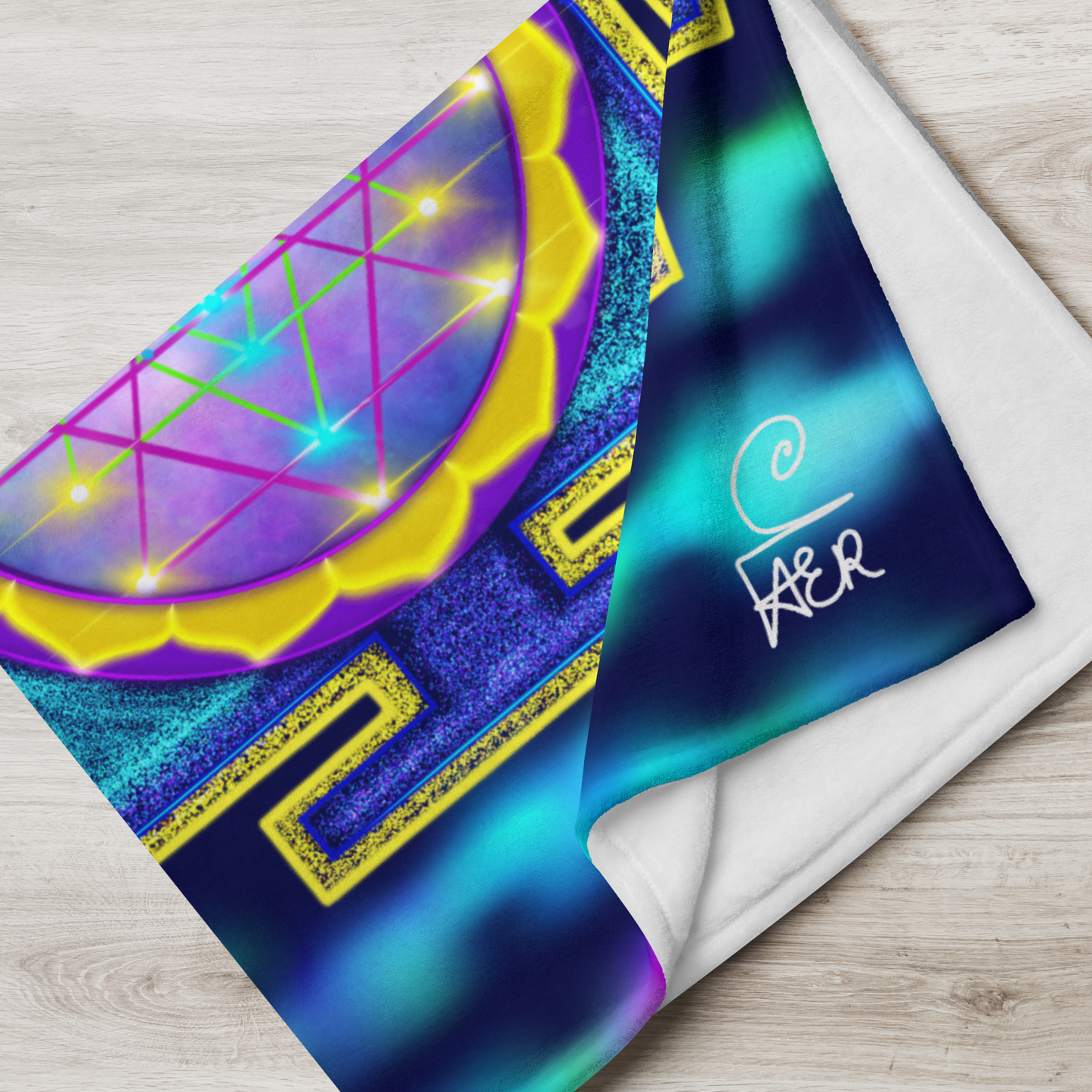 The Sri Yantra (Temple Gate / Bhupura Frame) Throw Blanket