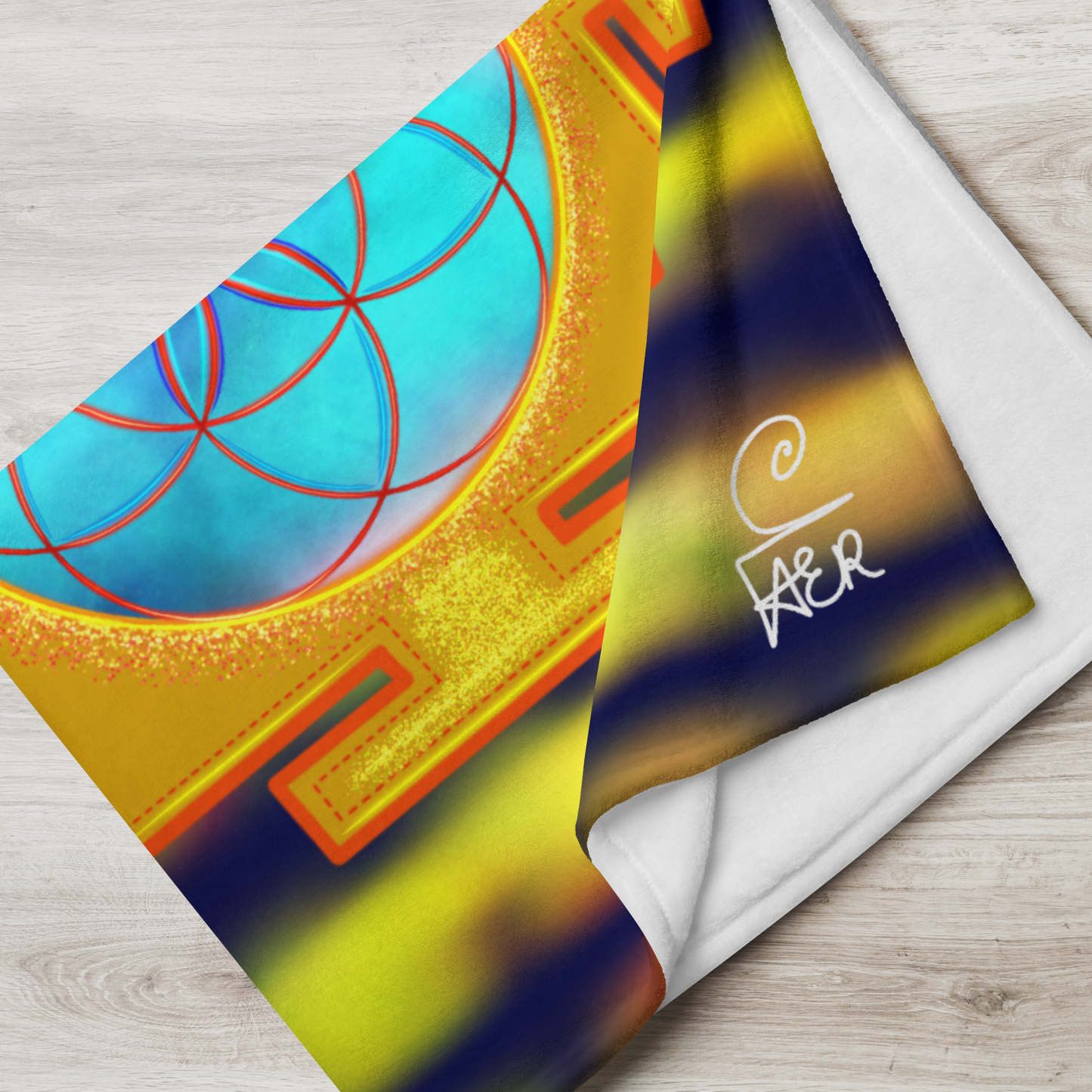 The Sri Yantra (Flower Variation) Throw Blanket