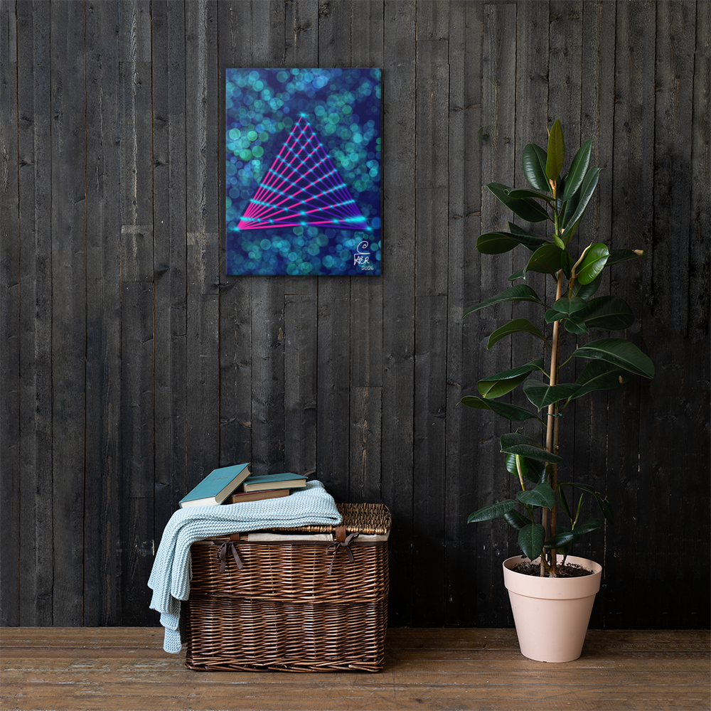Triangular Grid / Pyramid Perspective Canvas