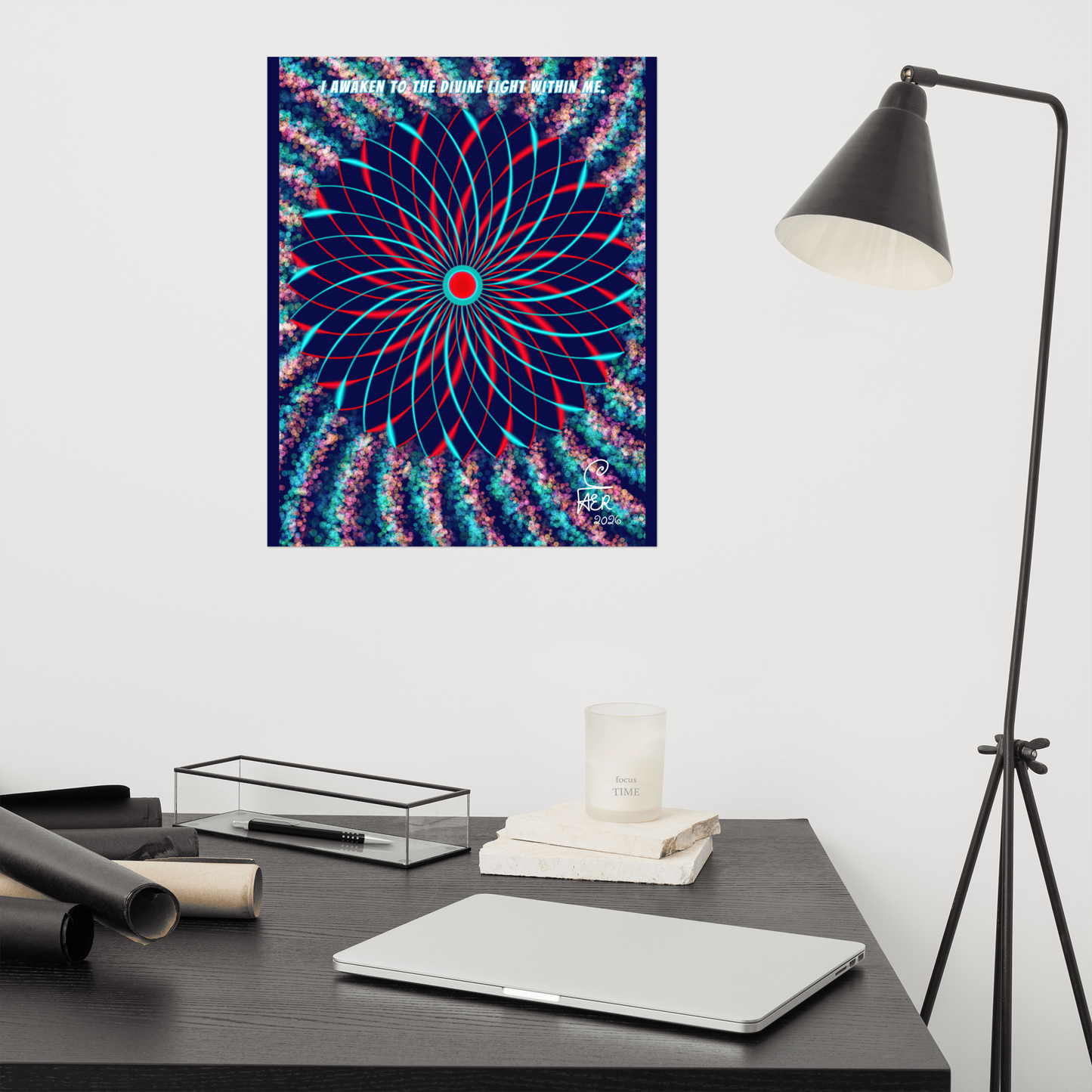 The Radial Flower | Lotus Mandala Photo paper poster