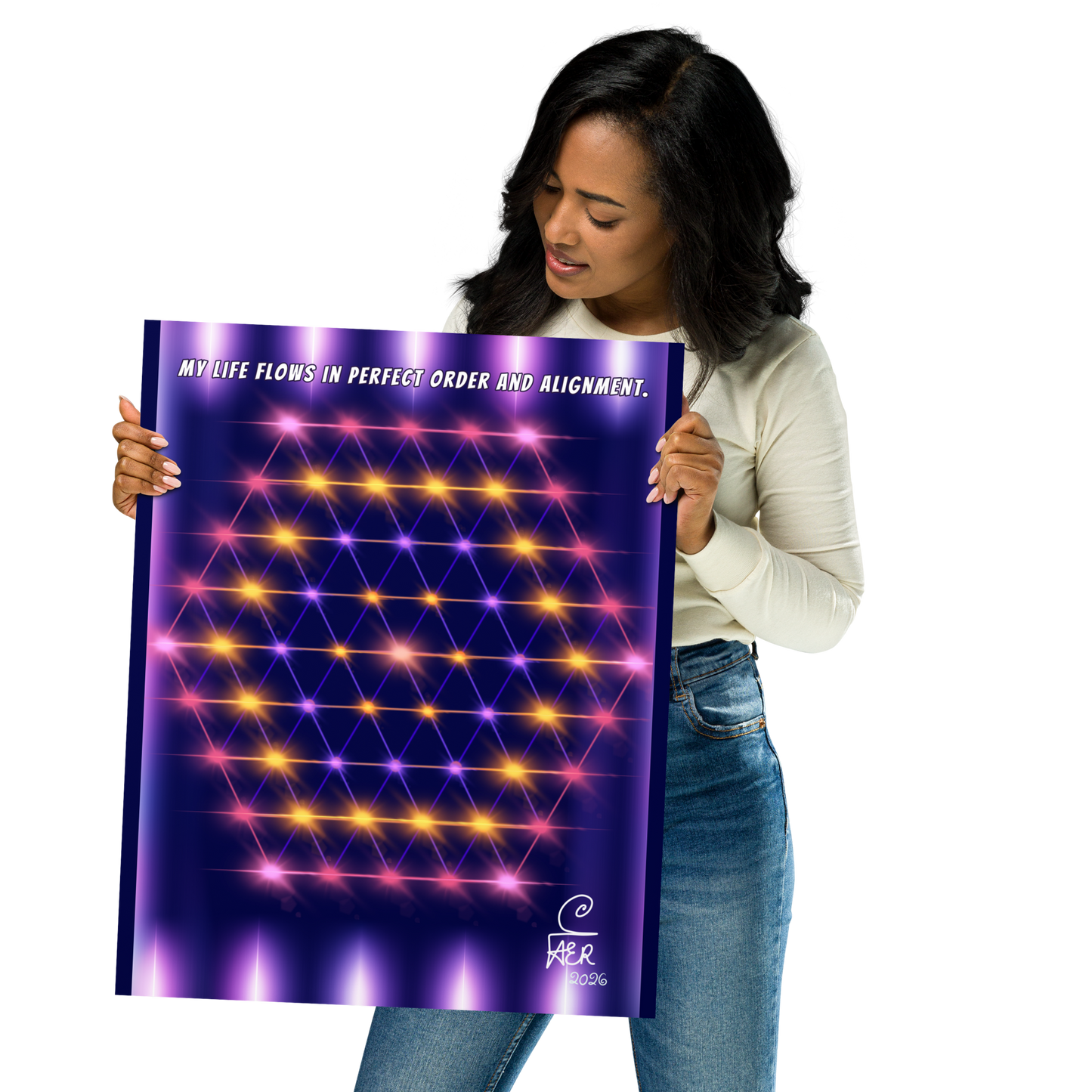 The Hexagonal Grid / Honeycomb Photo paper poster
