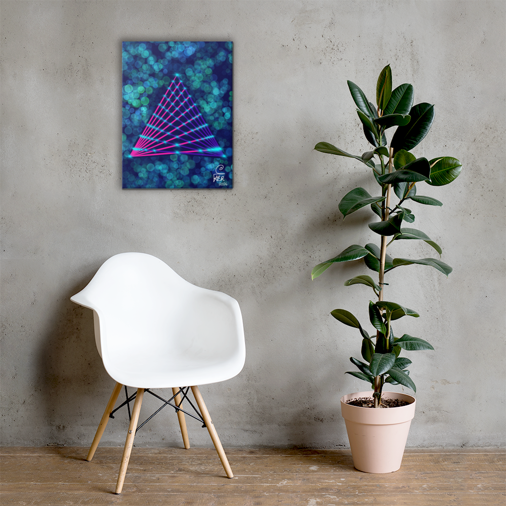 Triangular Grid / Pyramid Perspective Canvas