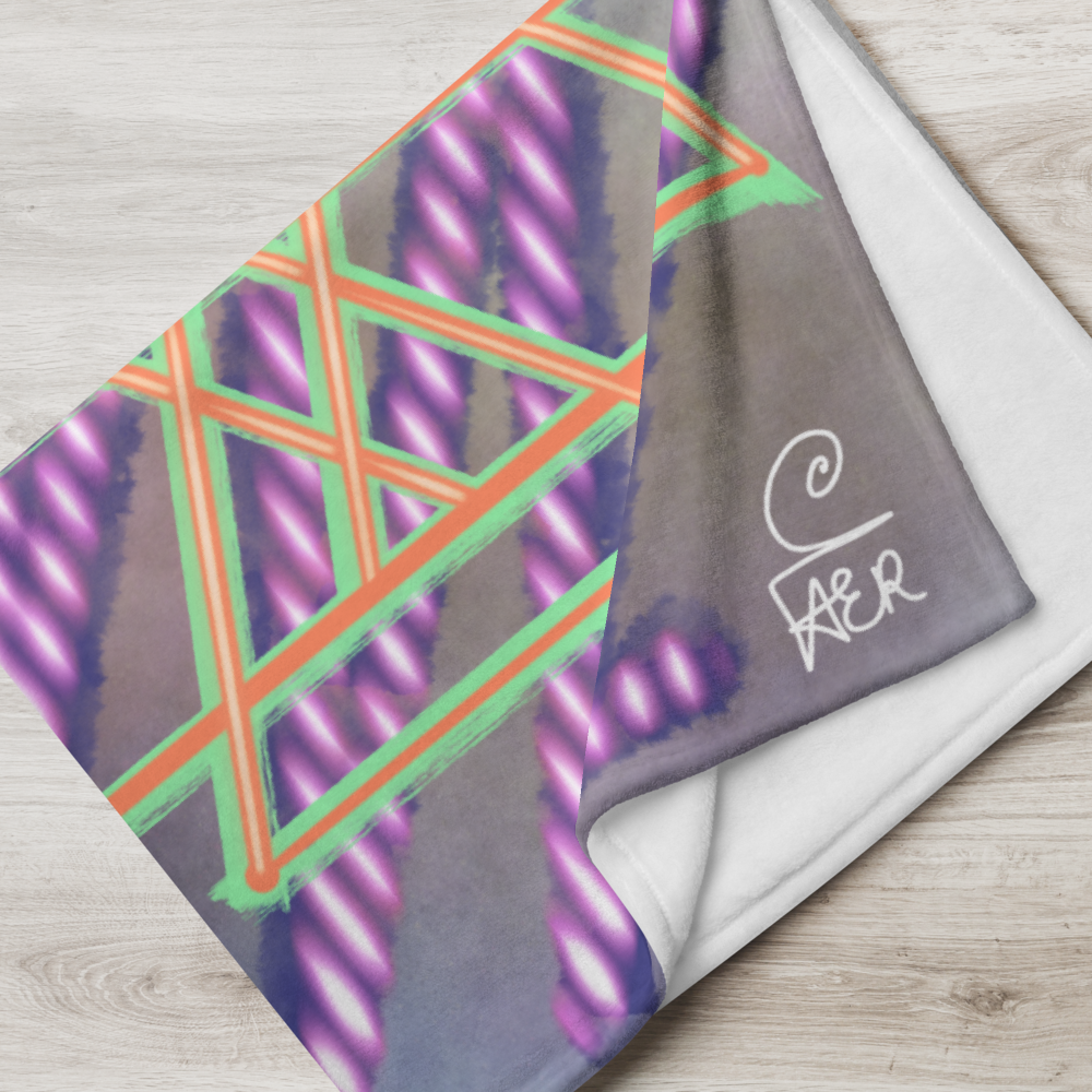 The Triple Tetrahedron (Triangle Trinity) Throw Blanket