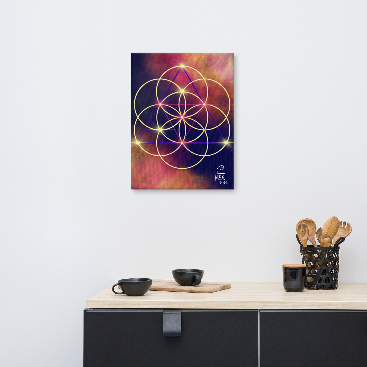 The Vesica Piscis with Triangle Canvas