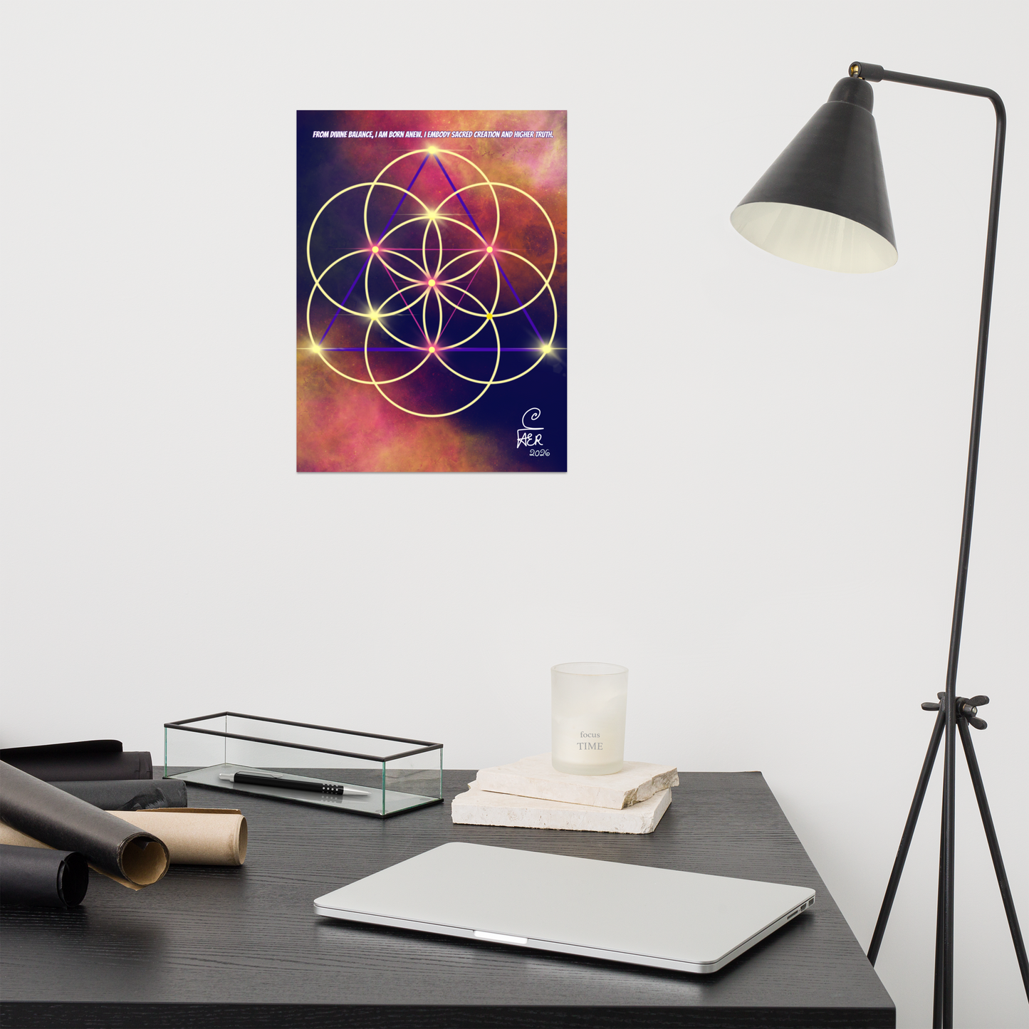 The Vesica Piscis with Triangle Photo paper poster