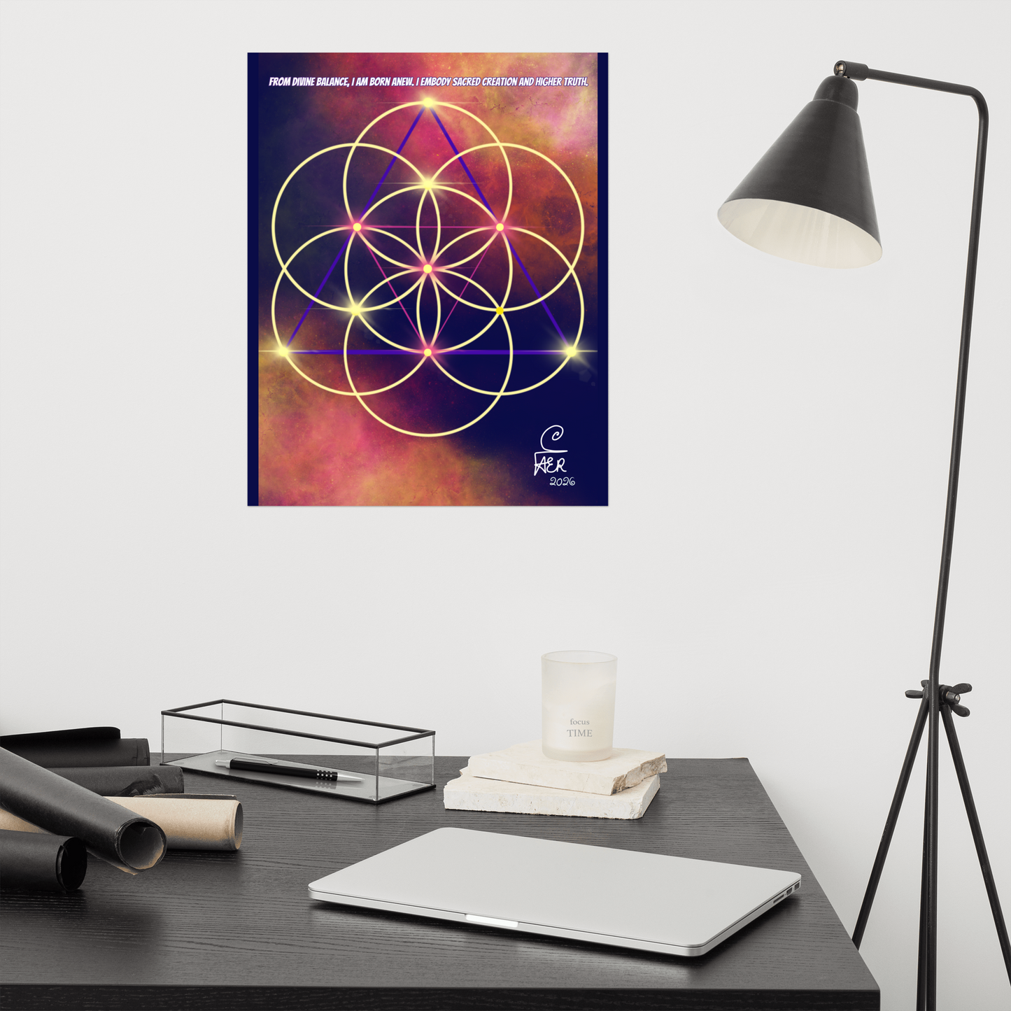 The Vesica Piscis with Triangle Photo paper poster
