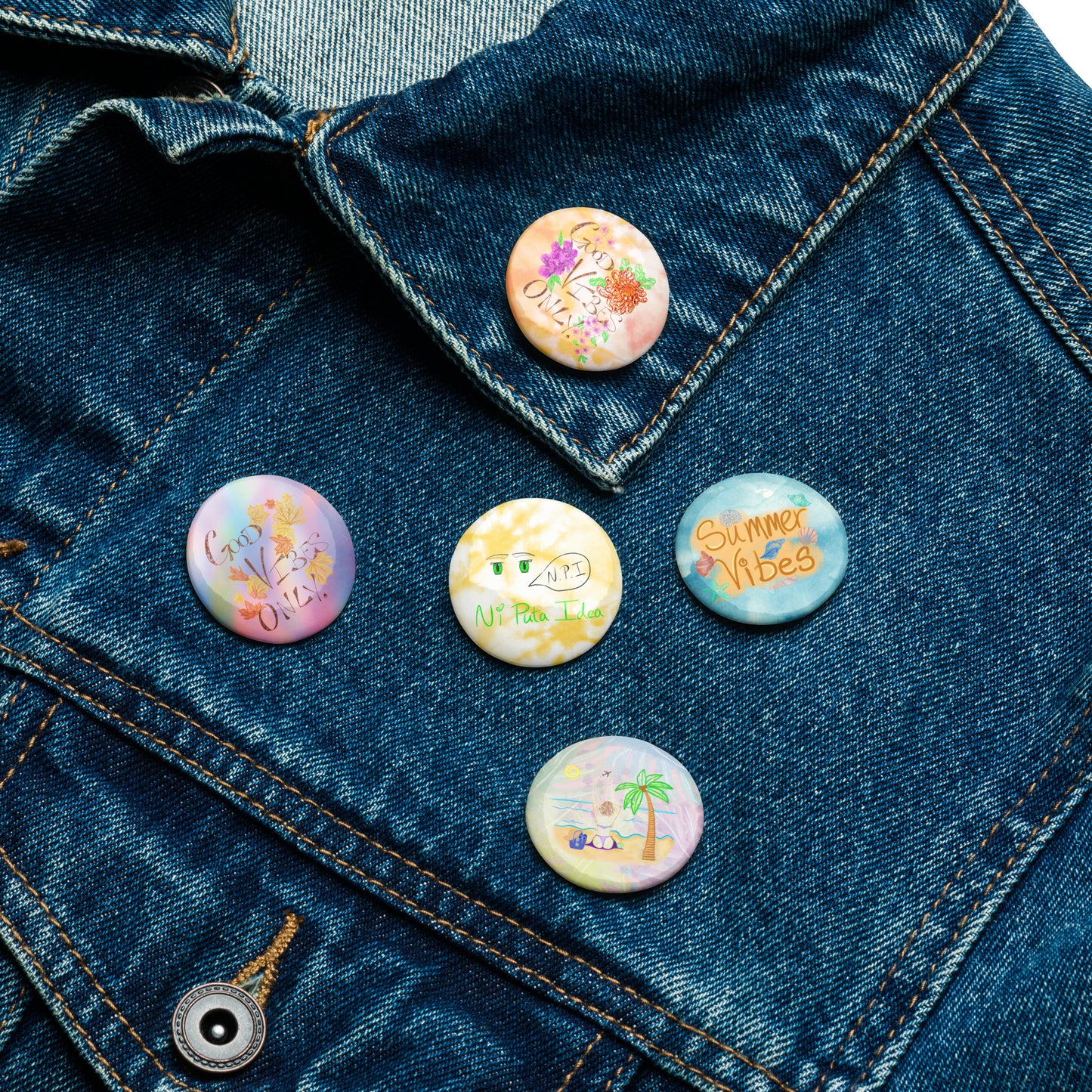 Seasons Set of pin buttons